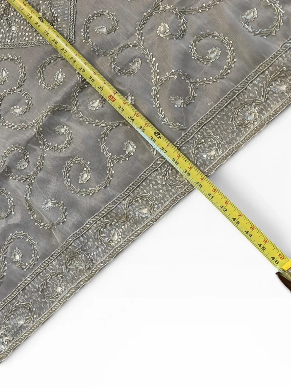 Nakashi White Embroidered Sheer Table Top